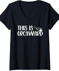 Womens Funny Orca Lover Graphic for Women Men Kids Orca Lover V-Neck T-Shirt