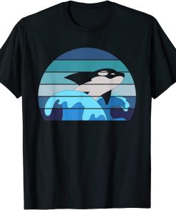 Retro Orca Waves Sea Animal Ocean Diving Gift Killer Whale T-Shirt