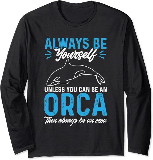 Funny Orca Lover Graphic for Women Men Kids Whale Long Sleeve T-Shirt