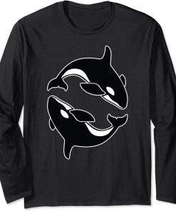 Orca Whale Design Long Sleeve T-Shirt