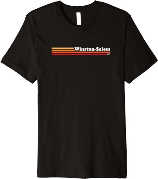 Mens Vintage 1980s Graphic Style Winston-Salem North Carolina Premium T-Shirt